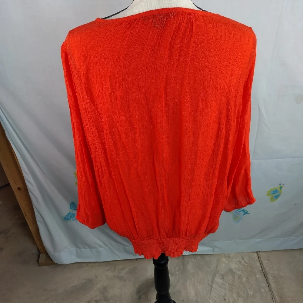 Zac & Rachel Women's Size XL Orange Beaded Blouse City Fashion - Picture 8 of 13